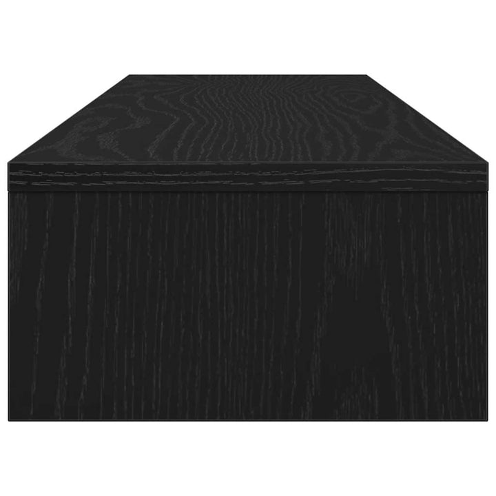 skærmstativ sort egetræ 100x24x13 cm konstrueret træ