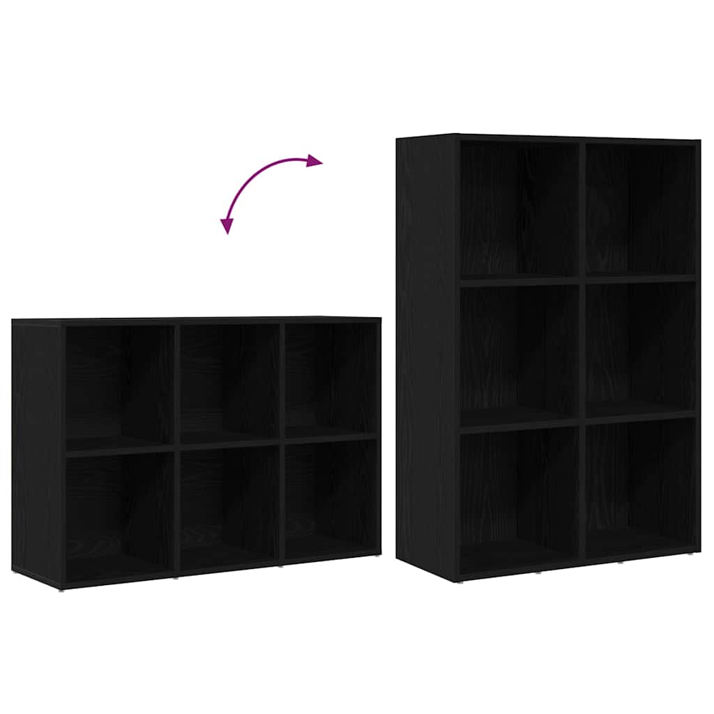 bogskab 66x30x98 cm konstrueret træ sort egetræsfarve