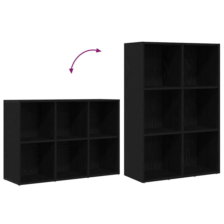 bogskab 66x30x98 cm konstrueret træ sort egetræsfarve