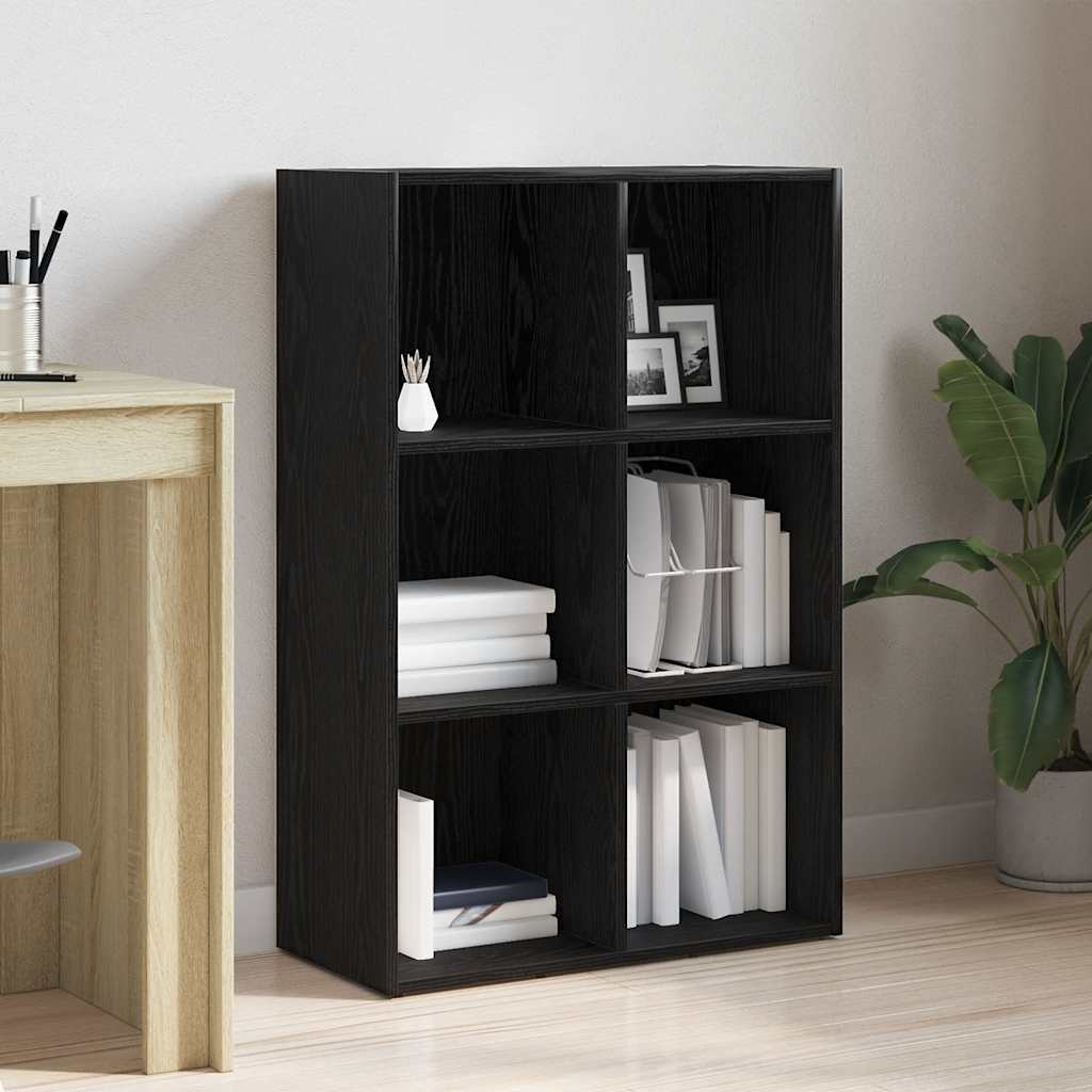 bogskab 66x30x98 cm konstrueret træ sort egetræsfarve