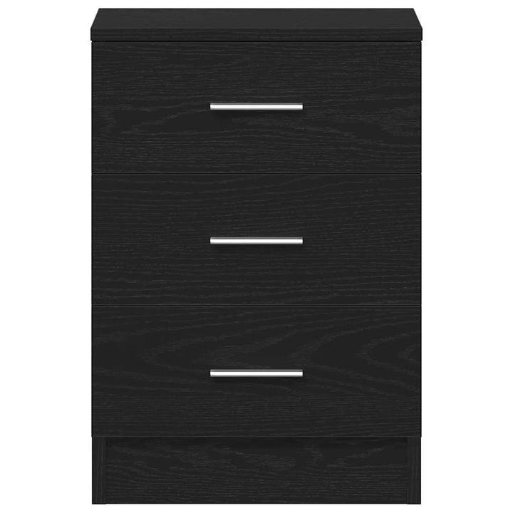 sengebord sort egetræ 38x35x55 cm konstrueret træ