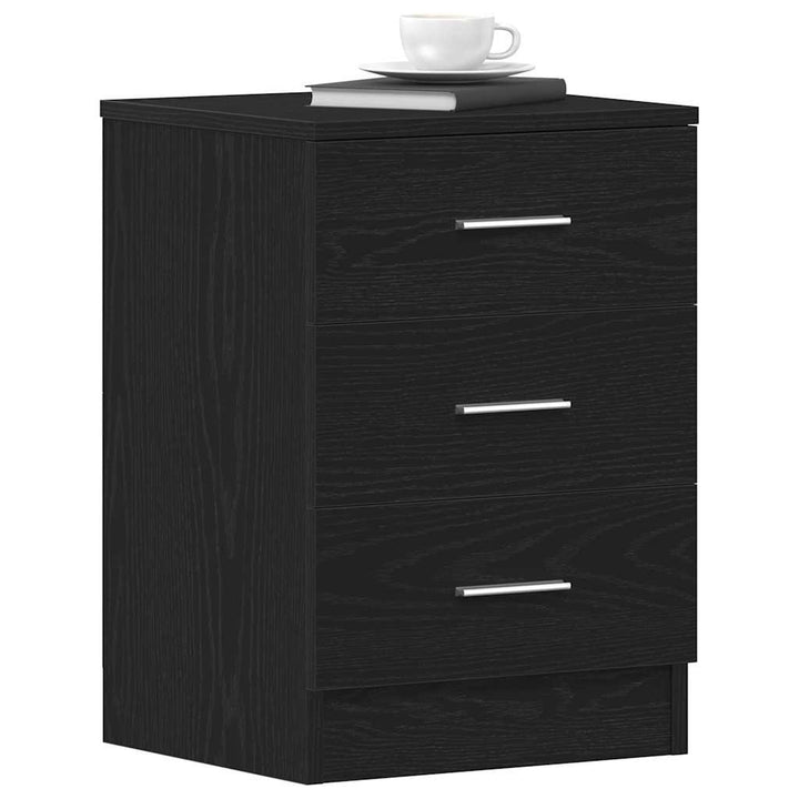 sengeborde 2 stk. sort eg 38x35x55 cm konstrueret træ