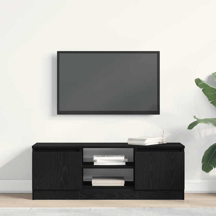 tv-bord 102x30x36 cm konstrueret træ sort egetræsfarve
