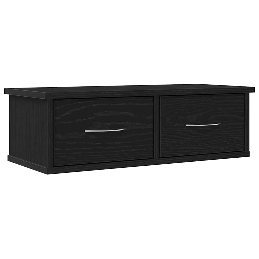 Vægskab med skuffe Sort eg 60 x 26 x 18,5 cm Konstrueret træ