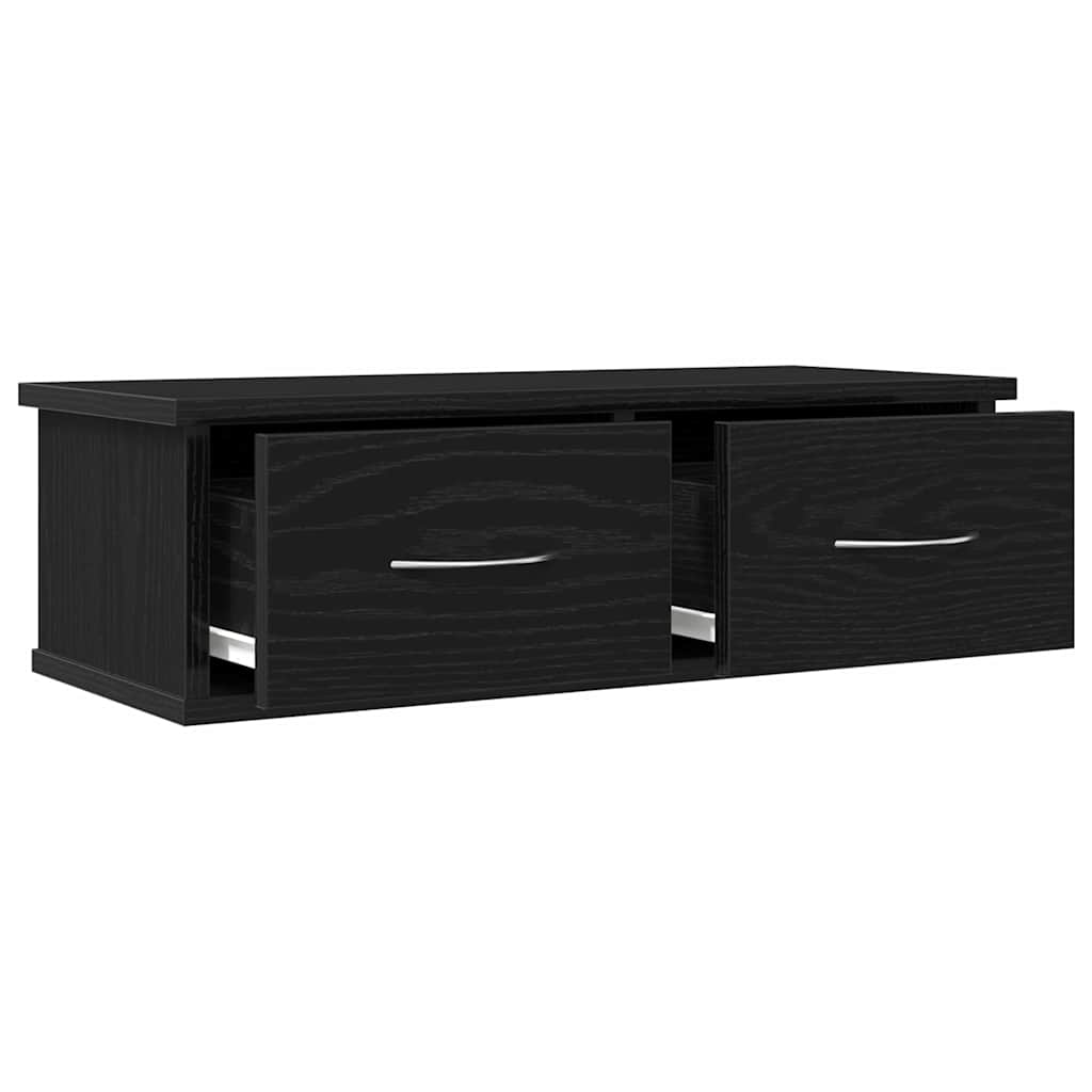 Vægskab med skuffe Sort eg 60 x 26 x 18,5 cm Konstrueret træ