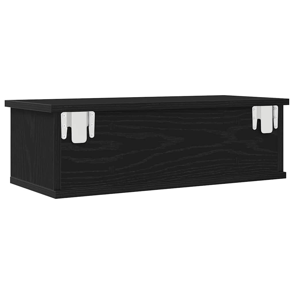 Vægskab med skuffe Sort eg 60 x 26 x 18,5 cm Konstrueret træ
