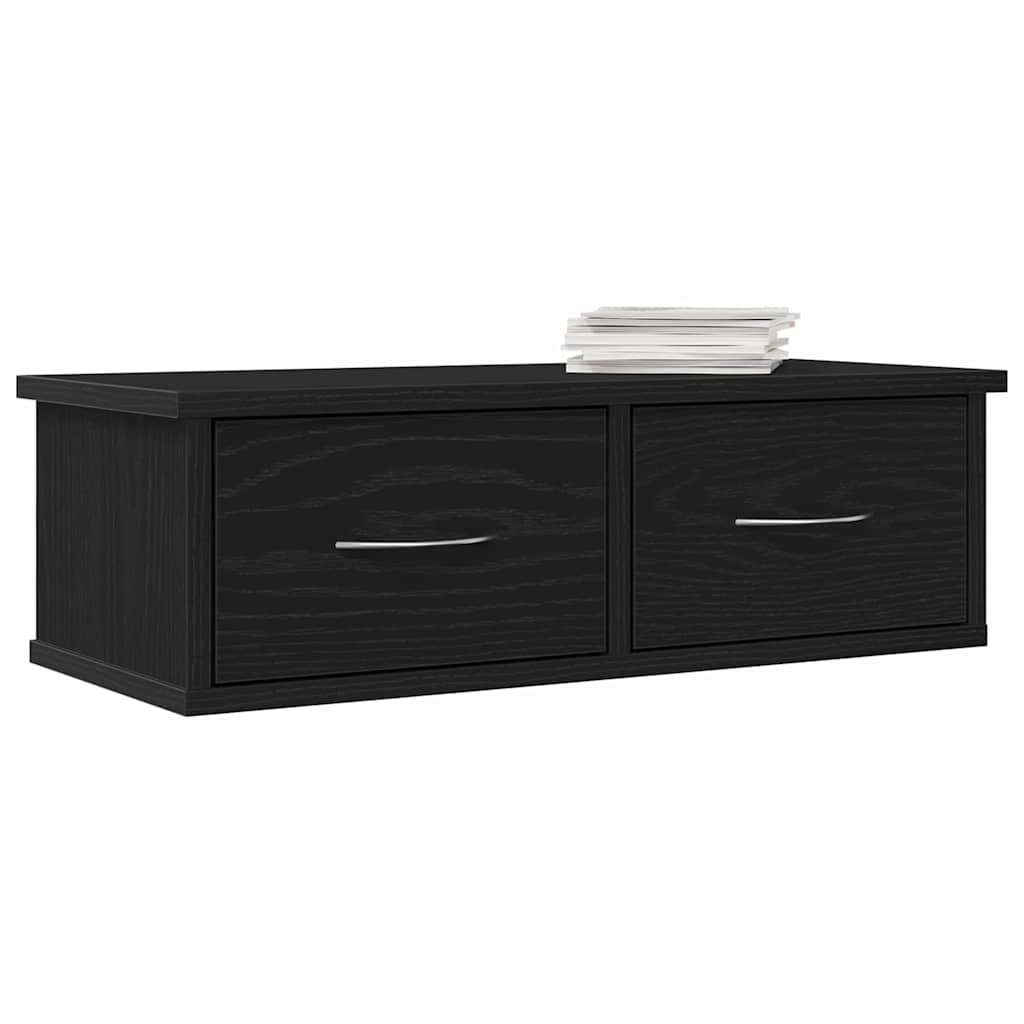 Vægskab med skuffe Sort eg 60 x 26 x 18,5 cm Konstrueret træ