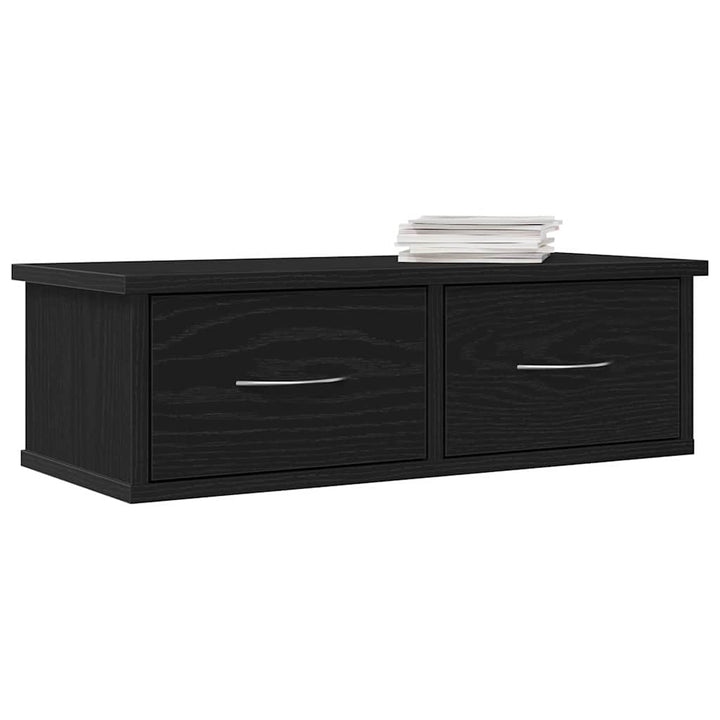 Vægskab med skuffe Sort eg 60 x 26 x 18,5 cm Konstrueret træ