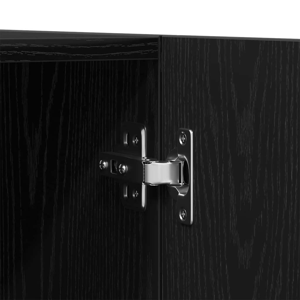 Garderobeskab med dør Sort eg 90 x 52 x 200 cm Konstrueret træ