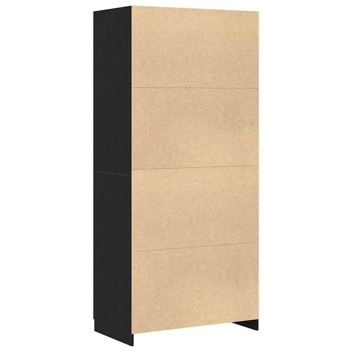 Garderobeskab med dør Sort eg 90 x 52 x 200 cm Konstrueret træ