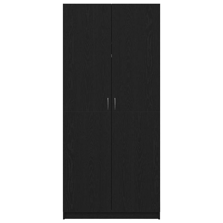 Garderobeskab med dør Sort eg 90 x 52 x 200 cm Konstrueret træ