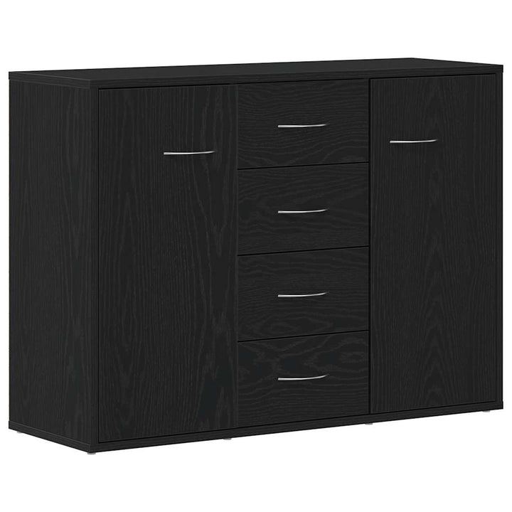 skænk 88x30x64 cm konstrueret træ sort egetræsfarve
