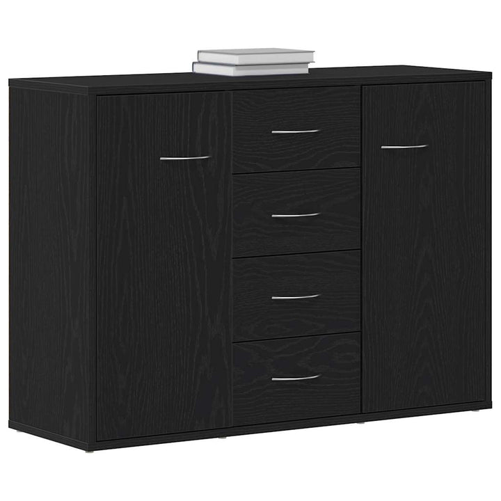 skænk 88x30x64 cm konstrueret træ sort egetræsfarve