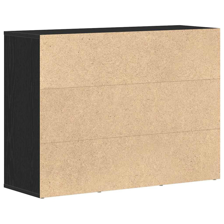 skænk 88x30x64 cm konstrueret træ sort egetræsfarve