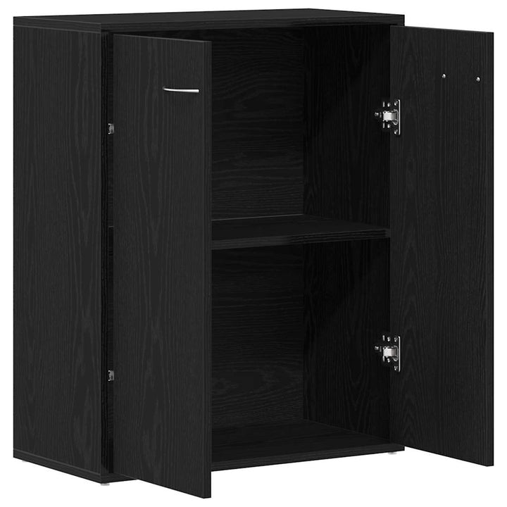 skænk sort egetræ 60x30x75 cm konstrueret træ