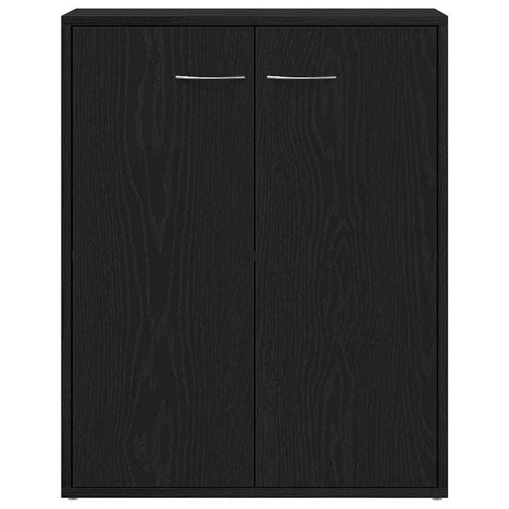 skænk sort egetræ 60x30x75 cm konstrueret træ