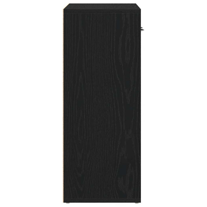 skænk sort egetræ 60x30x75 cm konstrueret træ