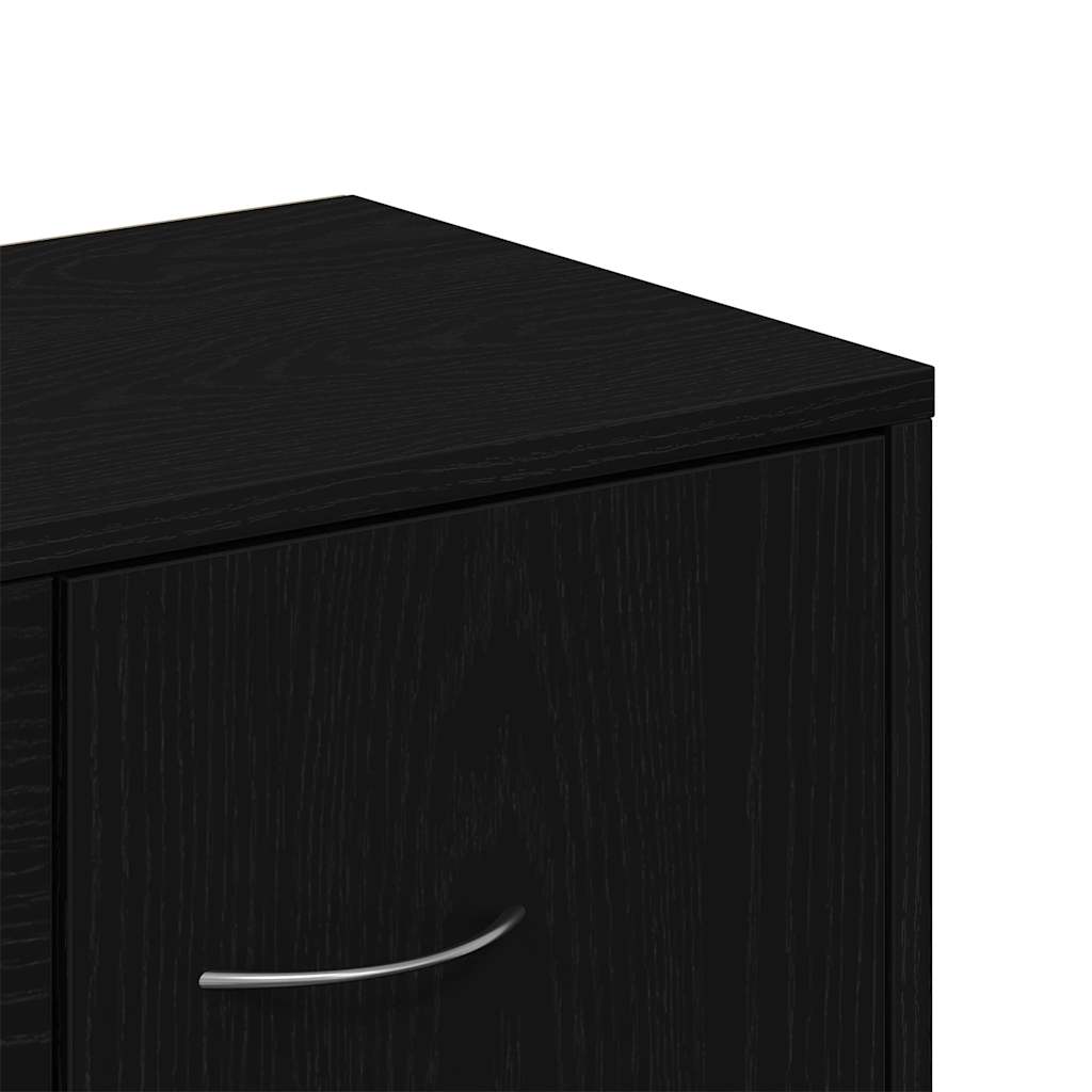 skænk sort egetræ 60x30x75 cm konstrueret træ