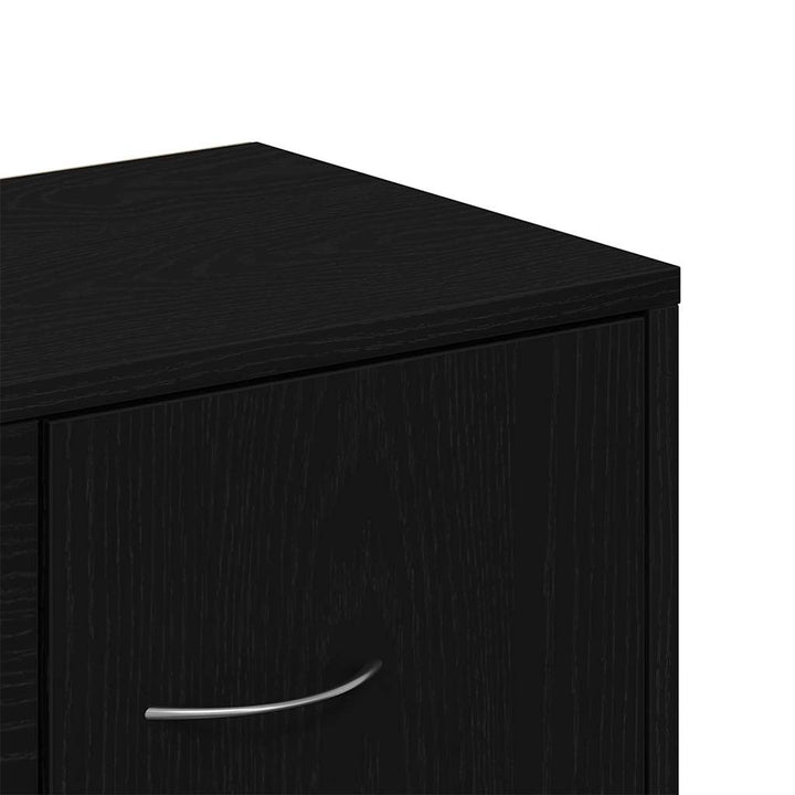 skænk sort egetræ 60x30x75 cm konstrueret træ