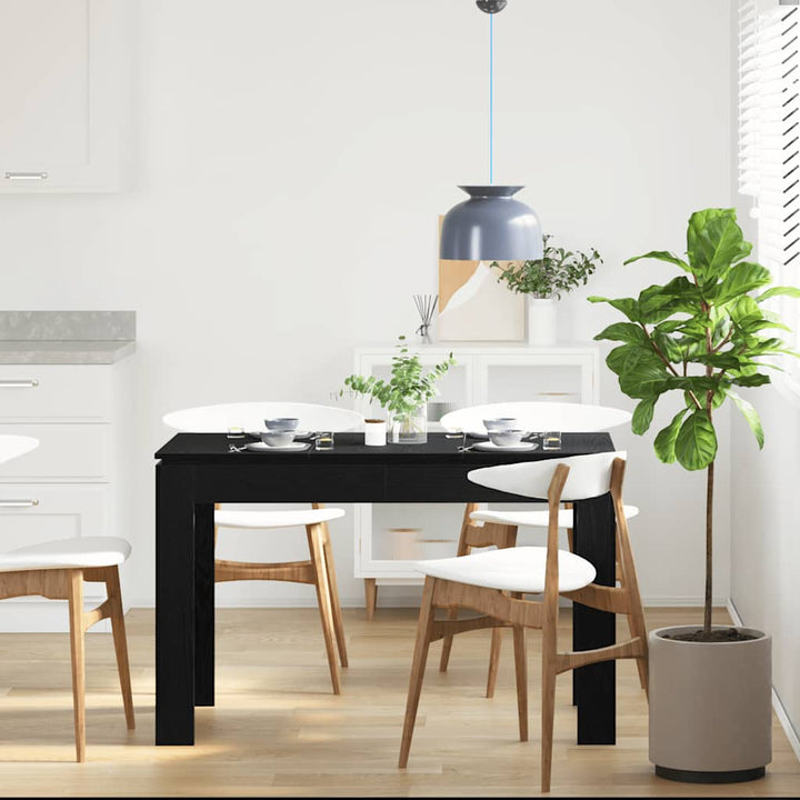 spisebord sort egetræ 120x60x76 cm konstrueret træ
