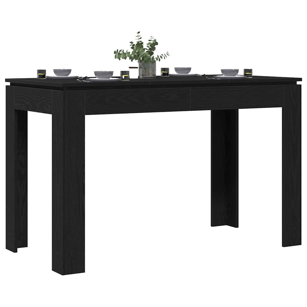 spisebord sort egetræ 120x60x76 cm konstrueret træ