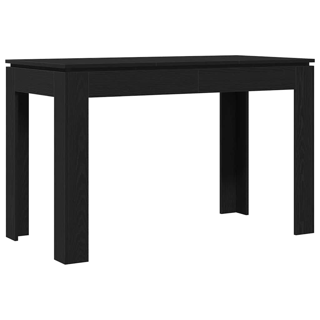 spisebord sort egetræ 120x60x76 cm konstrueret træ