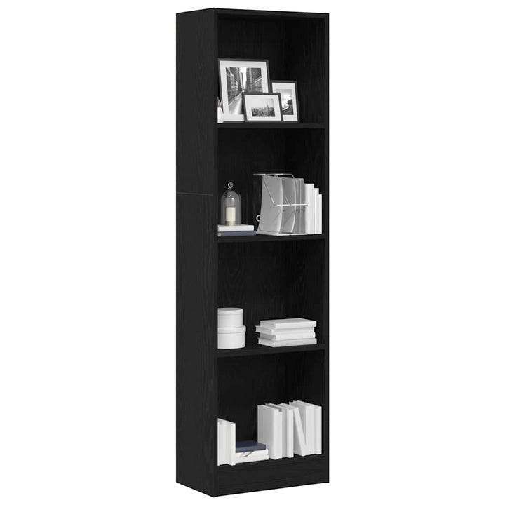 bogreol 40x24x143 cm konstrueret træ sort egetræsfarve