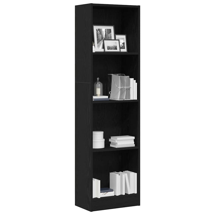 bogreol 40x24x143 cm konstrueret træ sort egetræsfarve