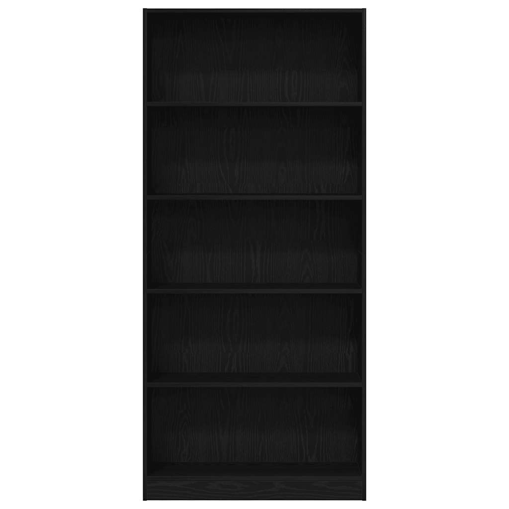 bogreol 80x24x176 cm konstrueret træ sort egetræsfarve