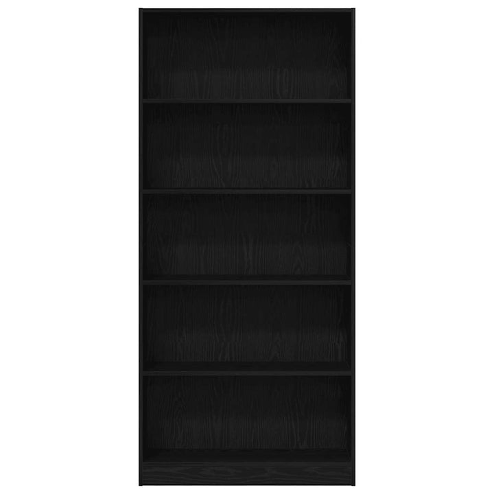 bogreol 80x24x176 cm konstrueret træ sort egetræsfarve