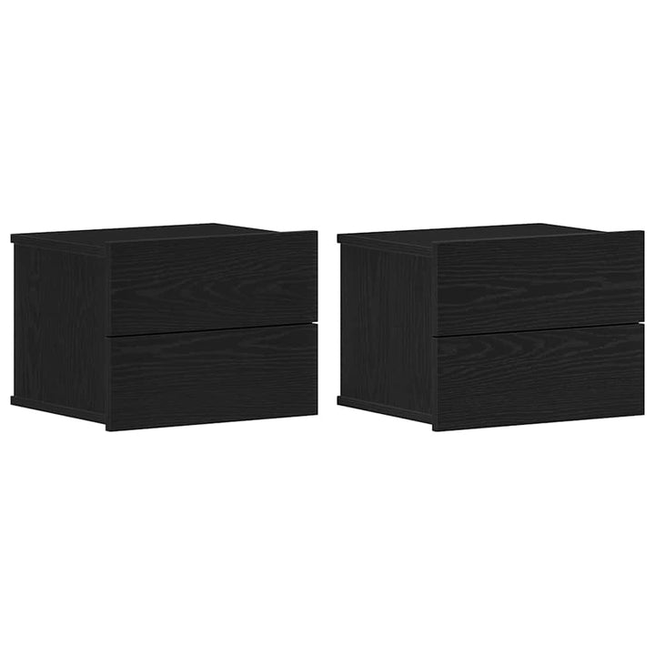 Natskab 2 pcs Sort eg 40 x 30 x 30 cm Konstrueret træ