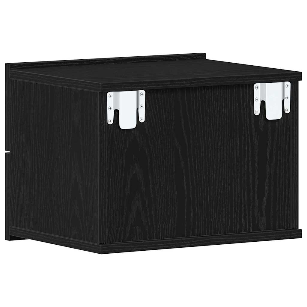 Natskab 2 pcs Sort eg 40 x 30 x 30 cm Konstrueret træ