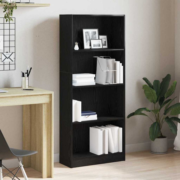 Bogreol Sort eg 60 x 24 x 143 cm Konstrueret træ