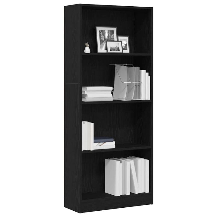 Bogreol Sort eg 60 x 24 x 143 cm Konstrueret træ