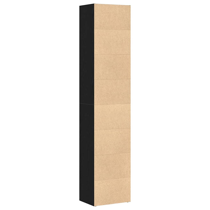 bogskab sort egetræ 40x30x189 cm konstrueret træ