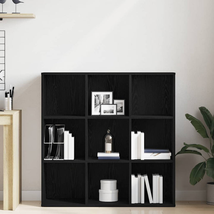 bogskab sort egetræ 98x29x97,5 cm konstrueret træ