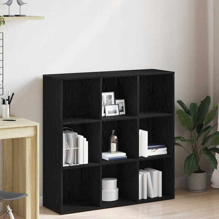 bogskab sort egetræ 98x29x97,5 cm konstrueret træ
