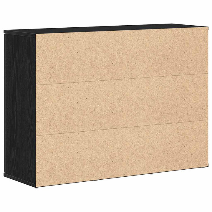 skænk 91x29,5x65 cm konstrueret træ sort egetræsfarve