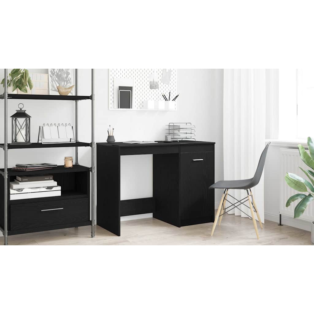 Bord med opbevaring Sort eg 100 x 50 x 76 cm Konstrueret træ