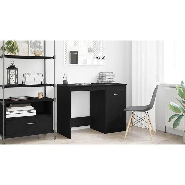 Bord med opbevaring Sort eg 100 x 50 x 76 cm Konstrueret træ