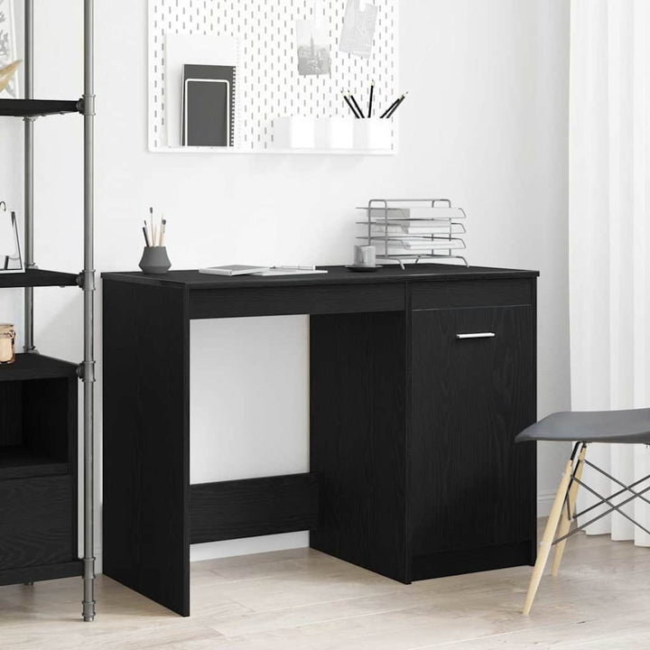 Bord med opbevaring Sort eg 100 x 50 x 76 cm Konstrueret træ