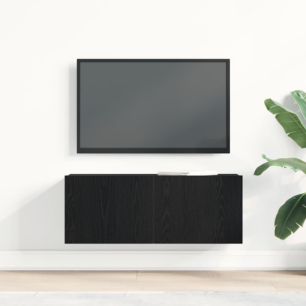 TV-skab 80 x 30 x 30 cm Sort eg Konstrueret træ