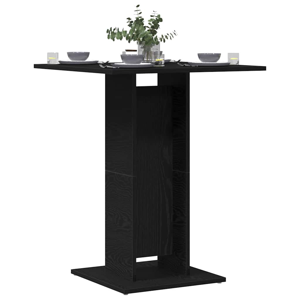 bistrobord sort egetræ 60x60x75 cm konstrueret træ