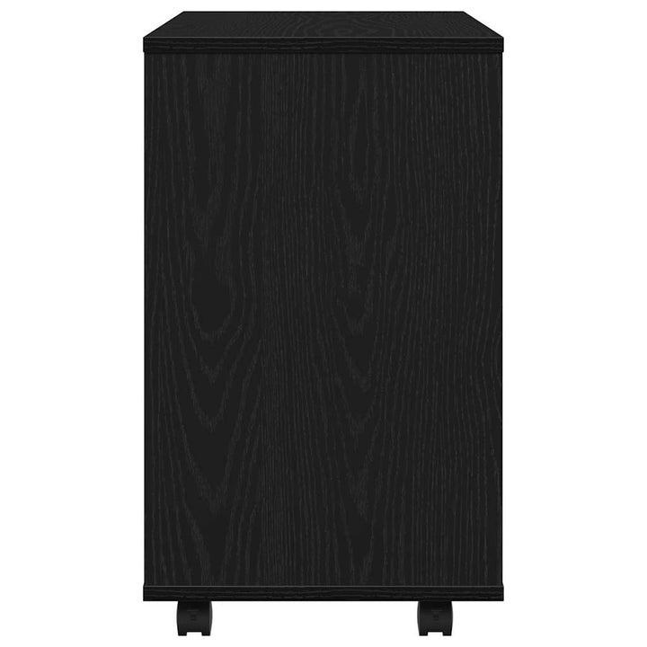 sidebord sort egetræ 70x35x60 cm konstrueret træ