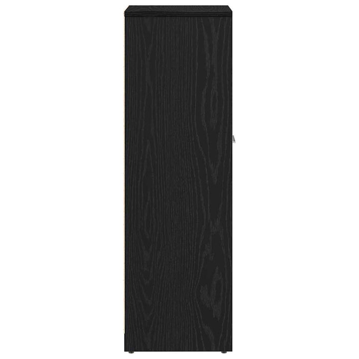 badeværelsesskab sort egetræ 30x30x95 cm konstrueret træ