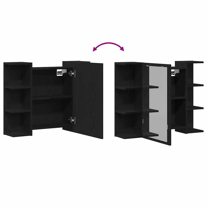 Spejlskab Sort eg 80 x 20,5 x 64 cm Konstrueret træ