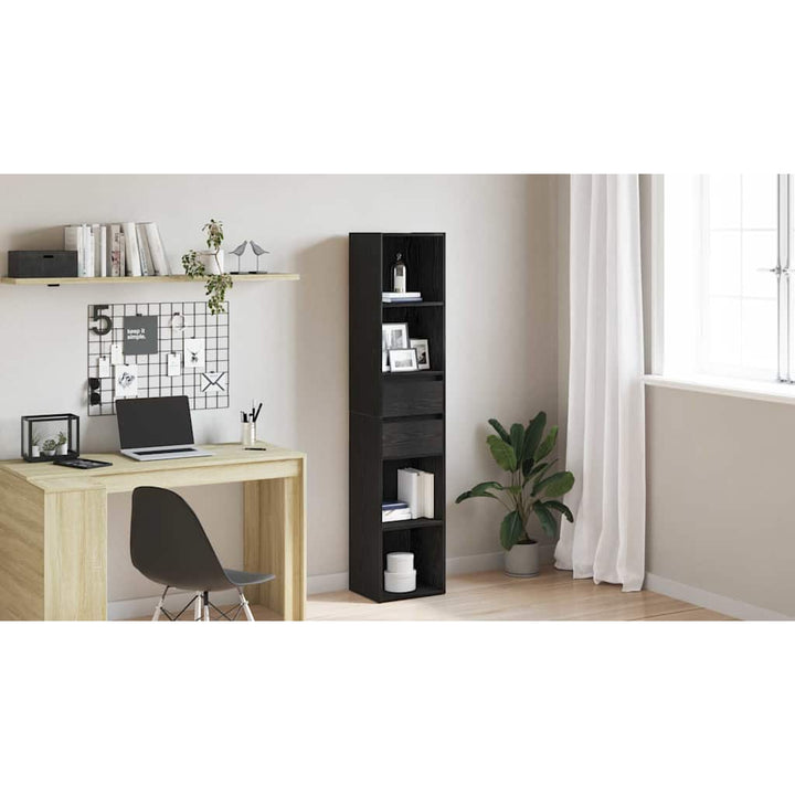 Bogskab Sort eg 36 x 30 x 171 cm Konstrueret træ