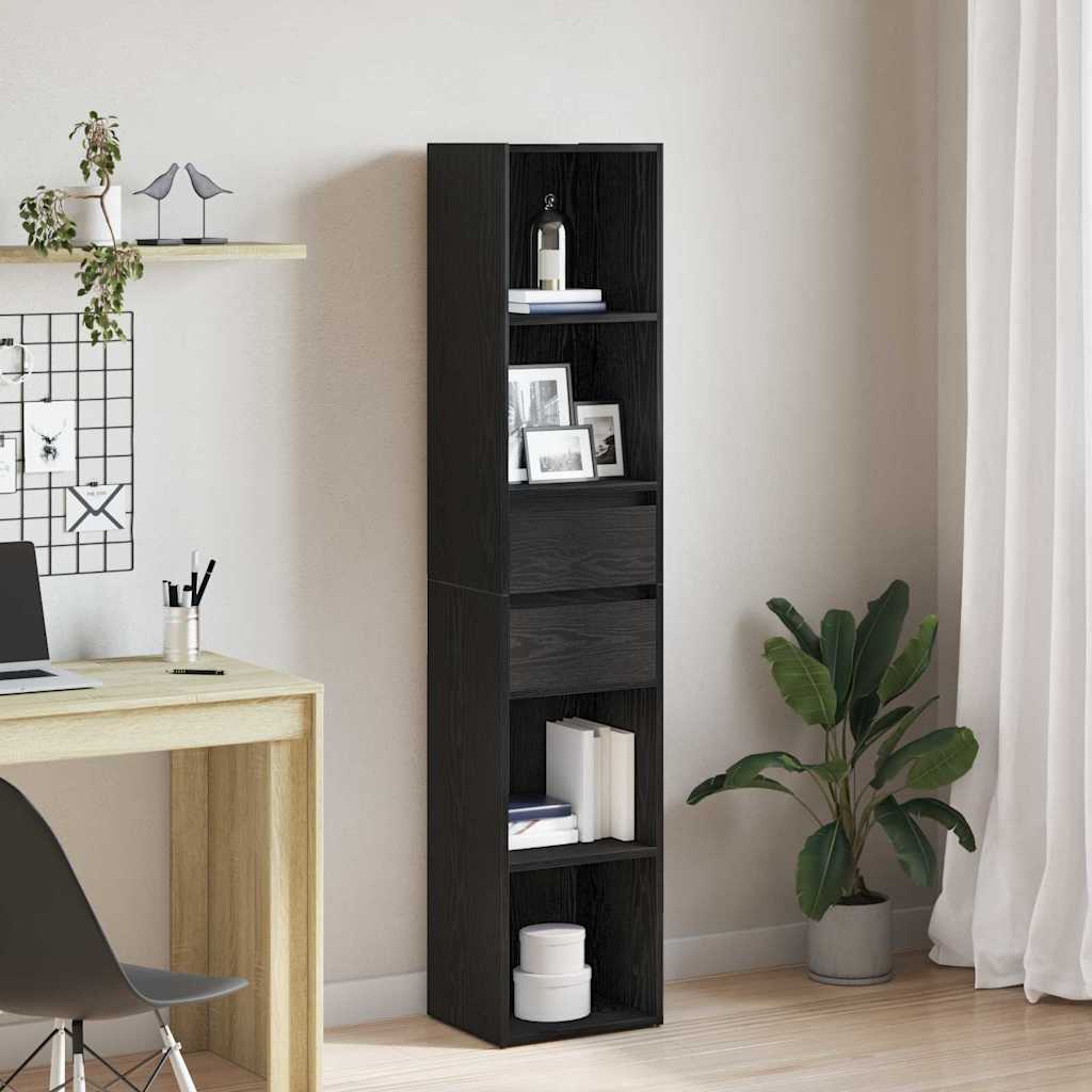 Bogskab Sort eg 36 x 30 x 171 cm Konstrueret træ