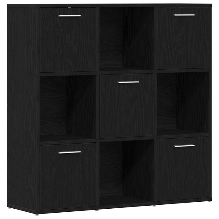 bogreol 90x28x90 cm konstrueret træ sort egetræsfarve