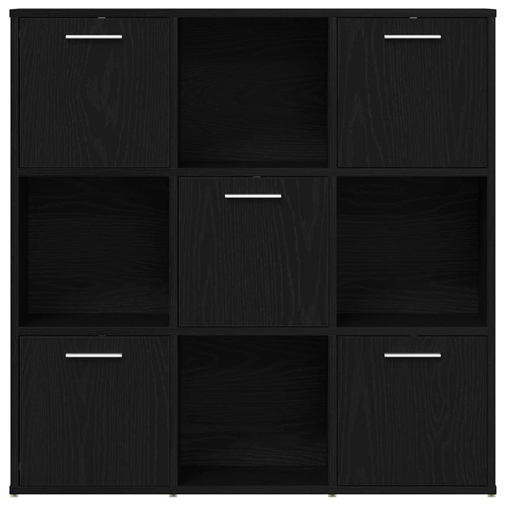 bogreol 90x28x90 cm konstrueret træ sort egetræsfarve